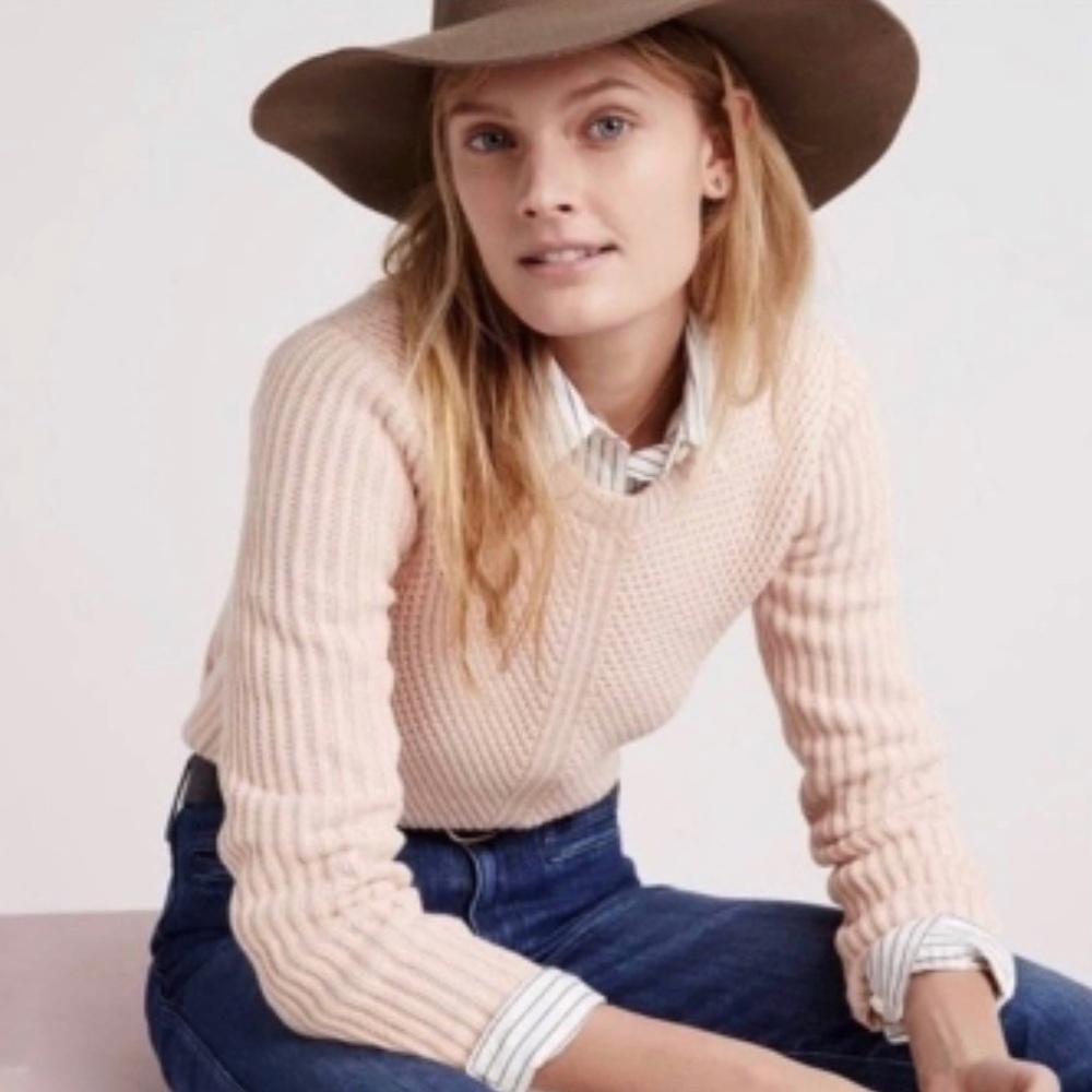 Madewell Baby‎ Pink Chunky Waffle Knit Sweater Size M​​
